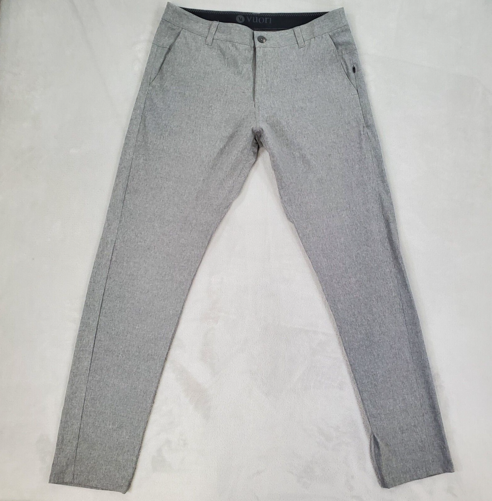 VUORI Aim Chino Pants V431 Mens 32x31 Tailored Fit Concrete Gray 4 Way Stretch